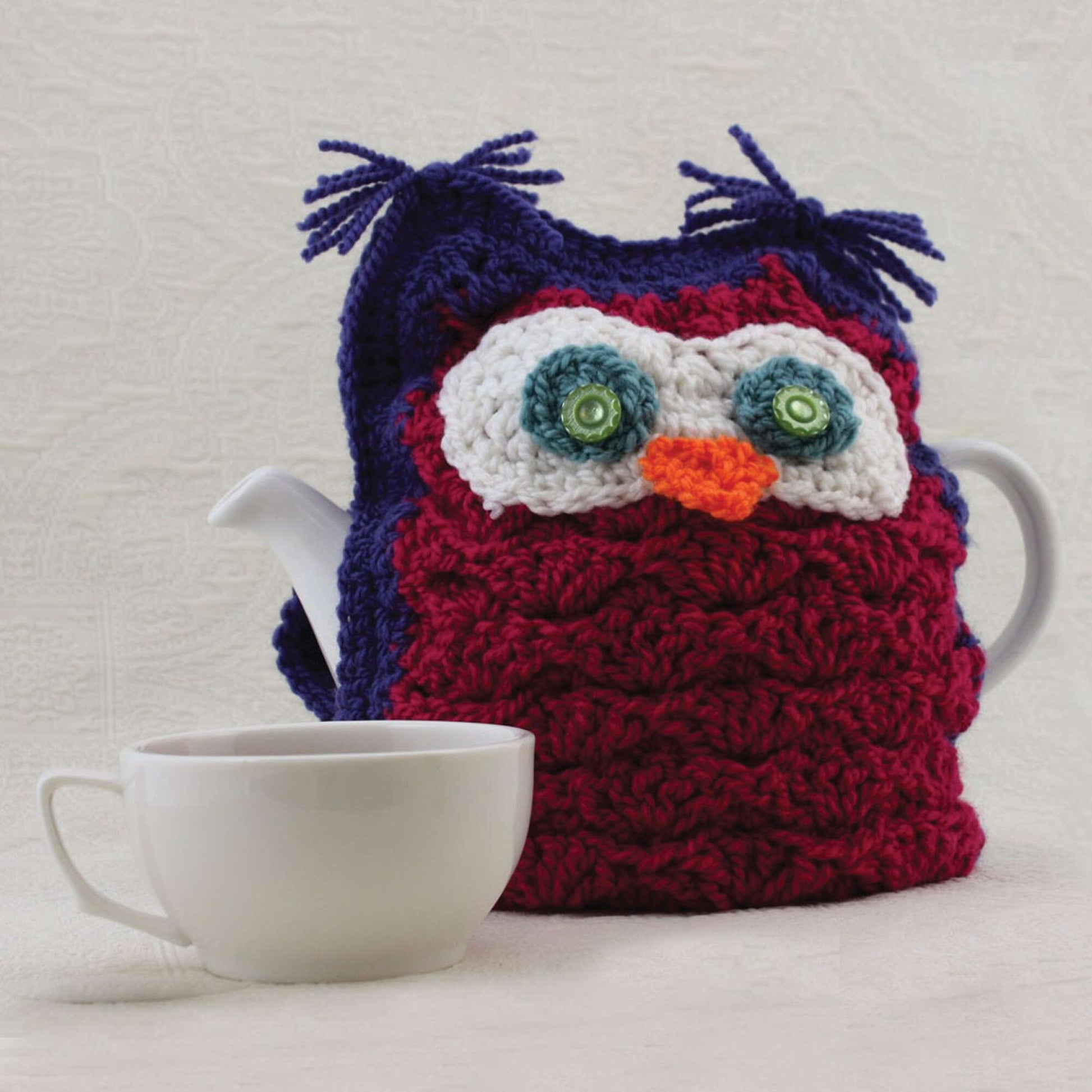 Free Patons Whoo Wants Tea? Tea Cozy Crochet Pattern