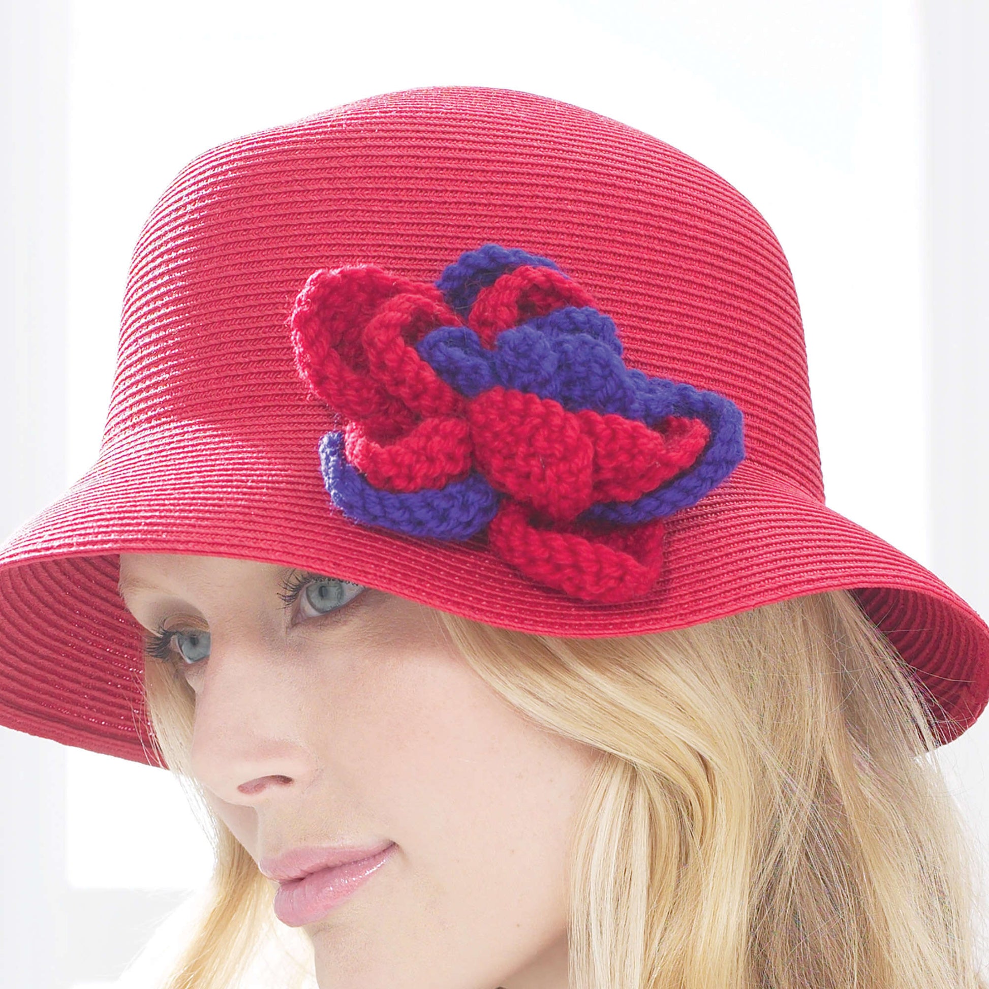 Free Patons Rose Hat Pin Knit Pattern
