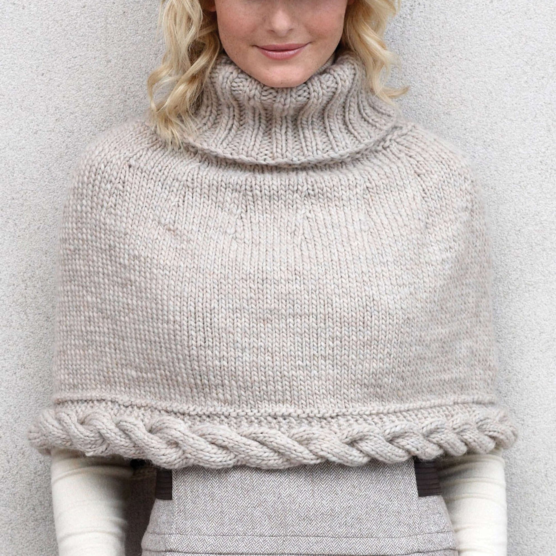 Free Patons Cable Capelet Knit Pattern