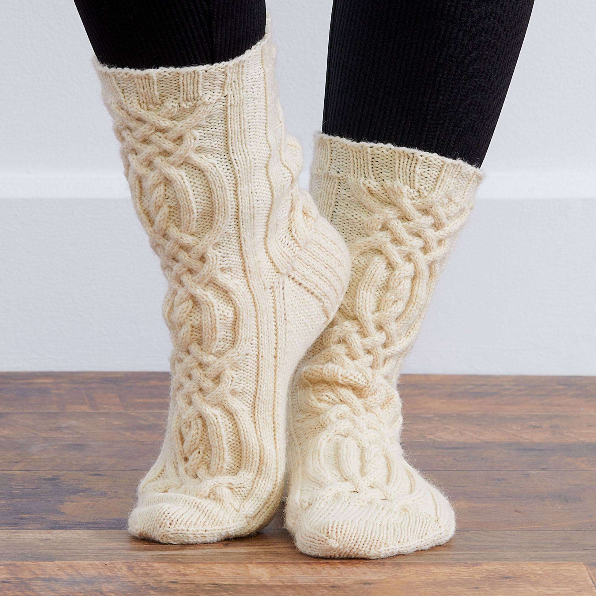 Free Patons Cables And Ribs Knit Socks Pattern