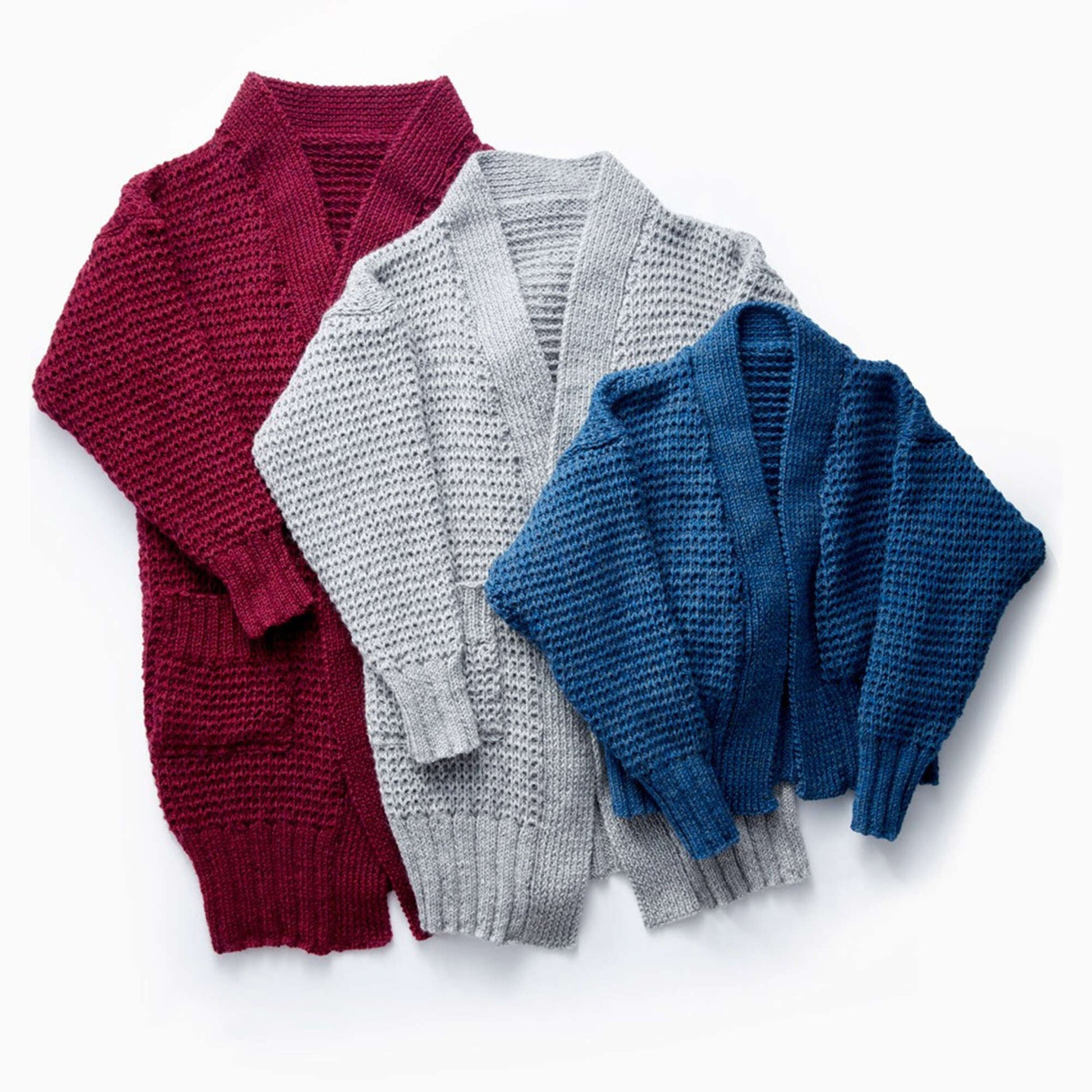 Free Patons Long Weekend Knit Cardigan Pattern