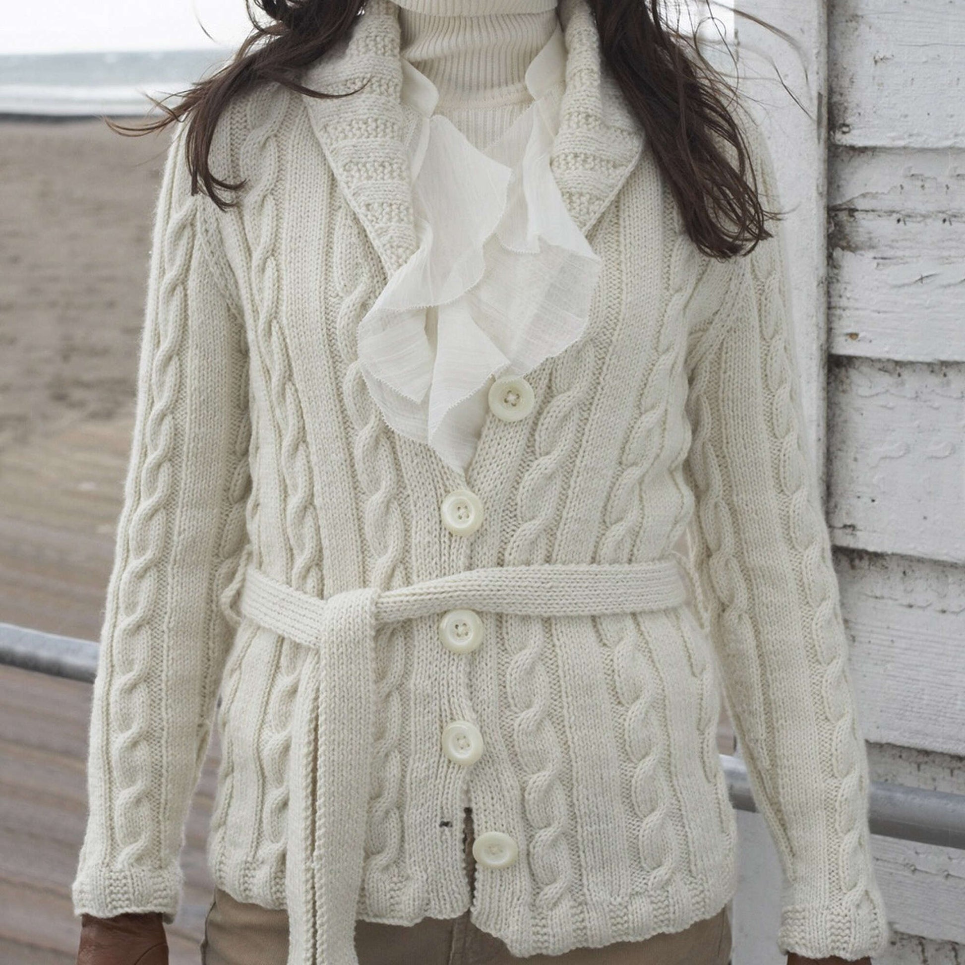 Free Patons Cabled Knit Cardigan Pattern