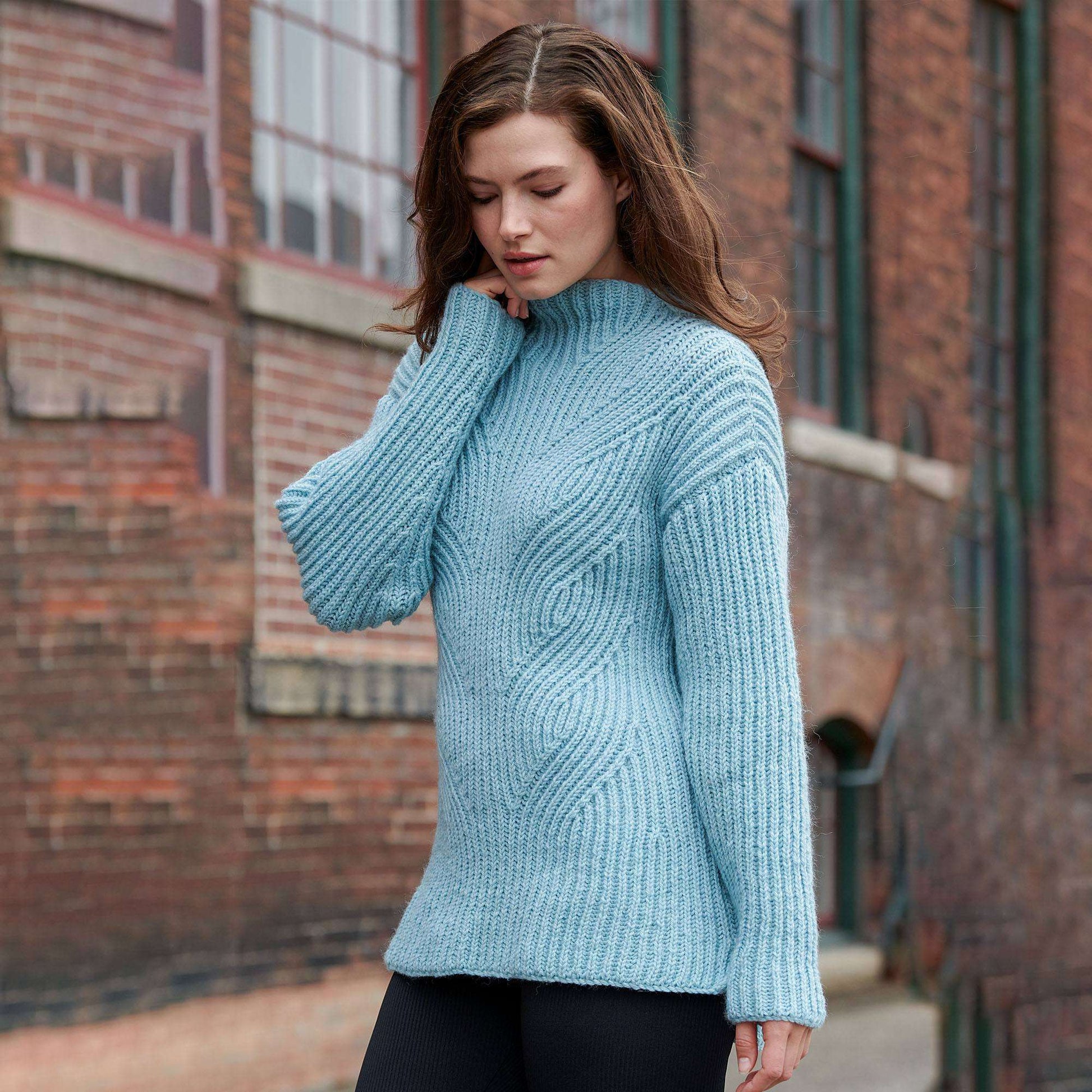 Free Patons Bayview Brioche Knit Pullover Pattern