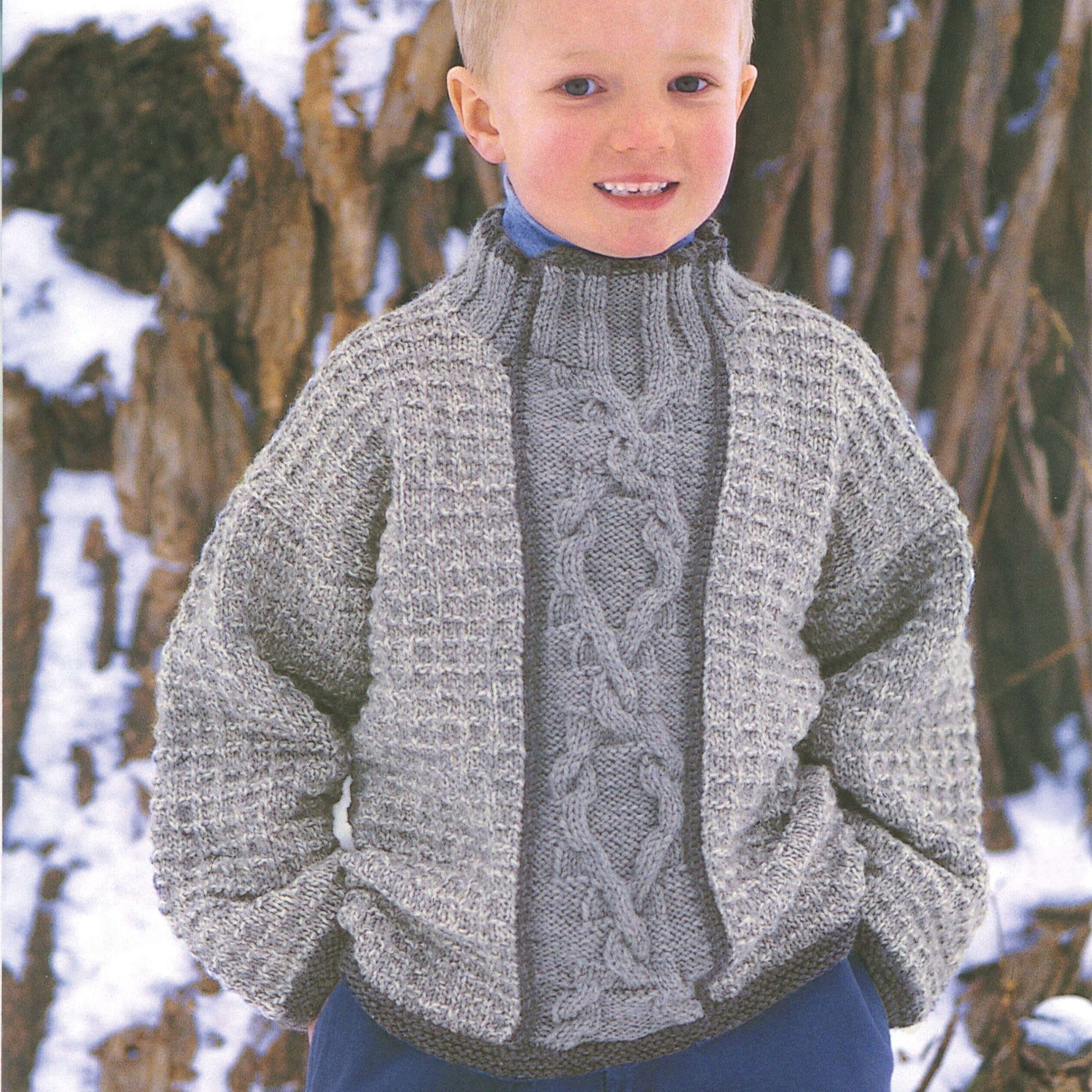 Free Patons Faded Cable Panel (For Boy) Knit Pattern