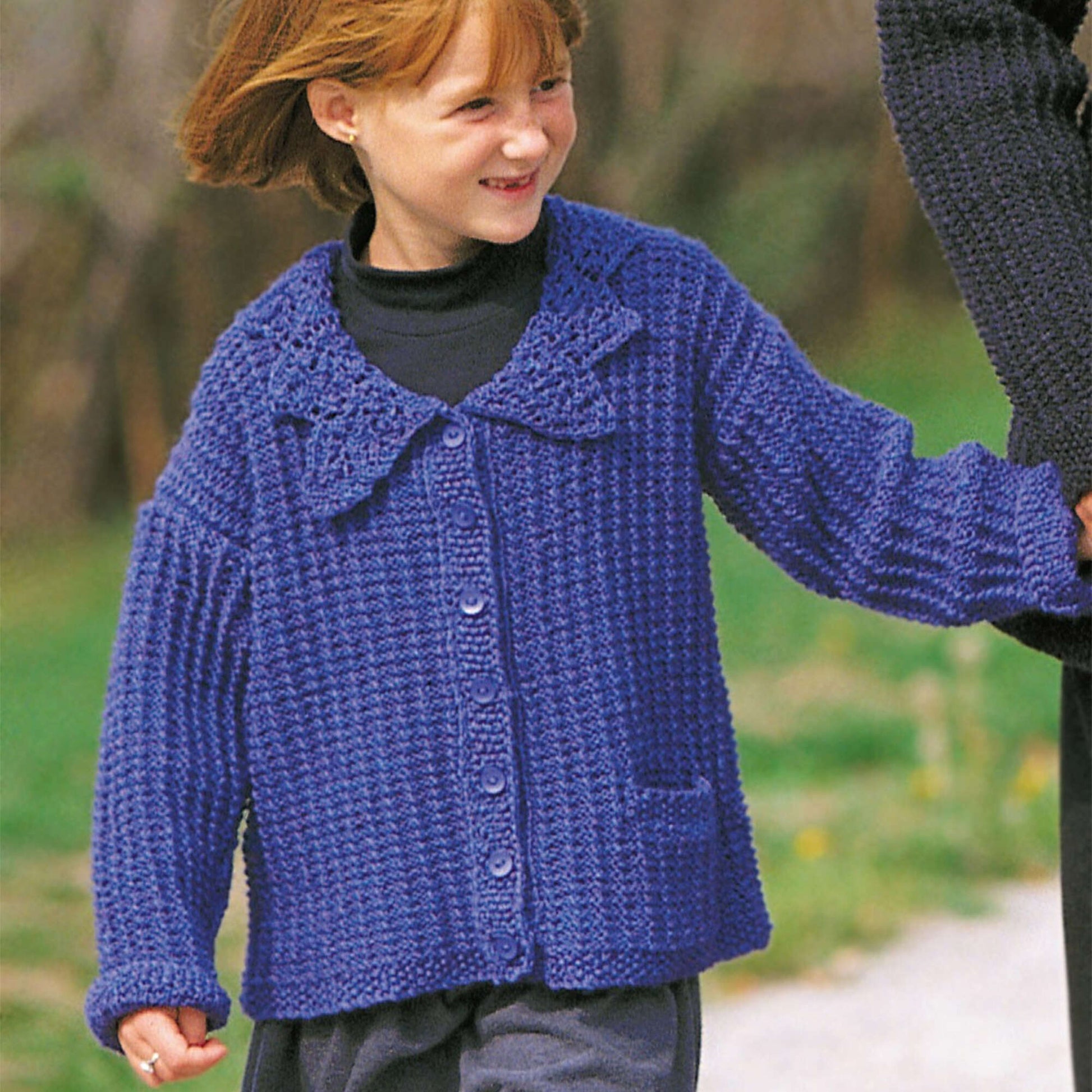 Free Patons Lace Collared Knit Cardigan Pattern