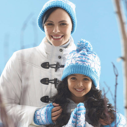Patons Snowflake Hat And Mittens Set Knit Complete Set