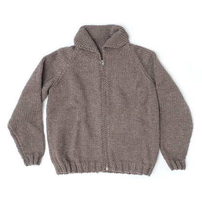 Patons Dad's Zip Front Jacket Knit L