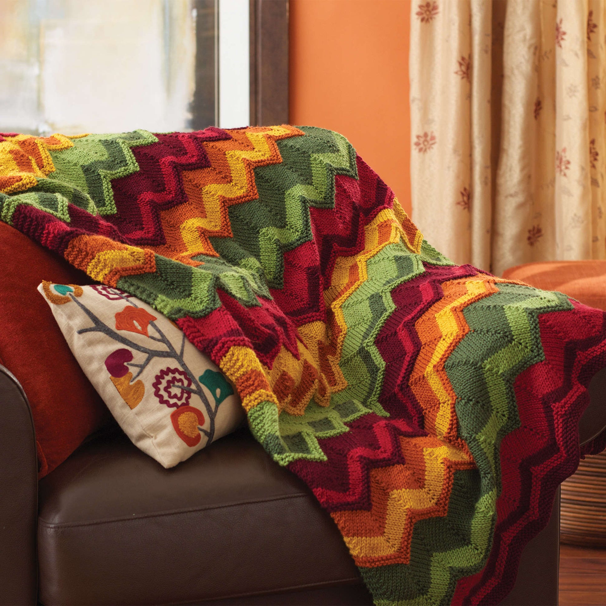 Free Patons Spicy Chevron Knit Blanket Pattern