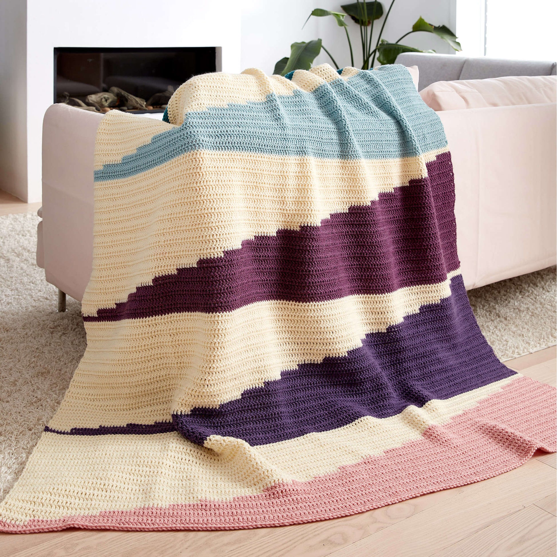 Free Patons Wedge It Crochet Blanket Pattern