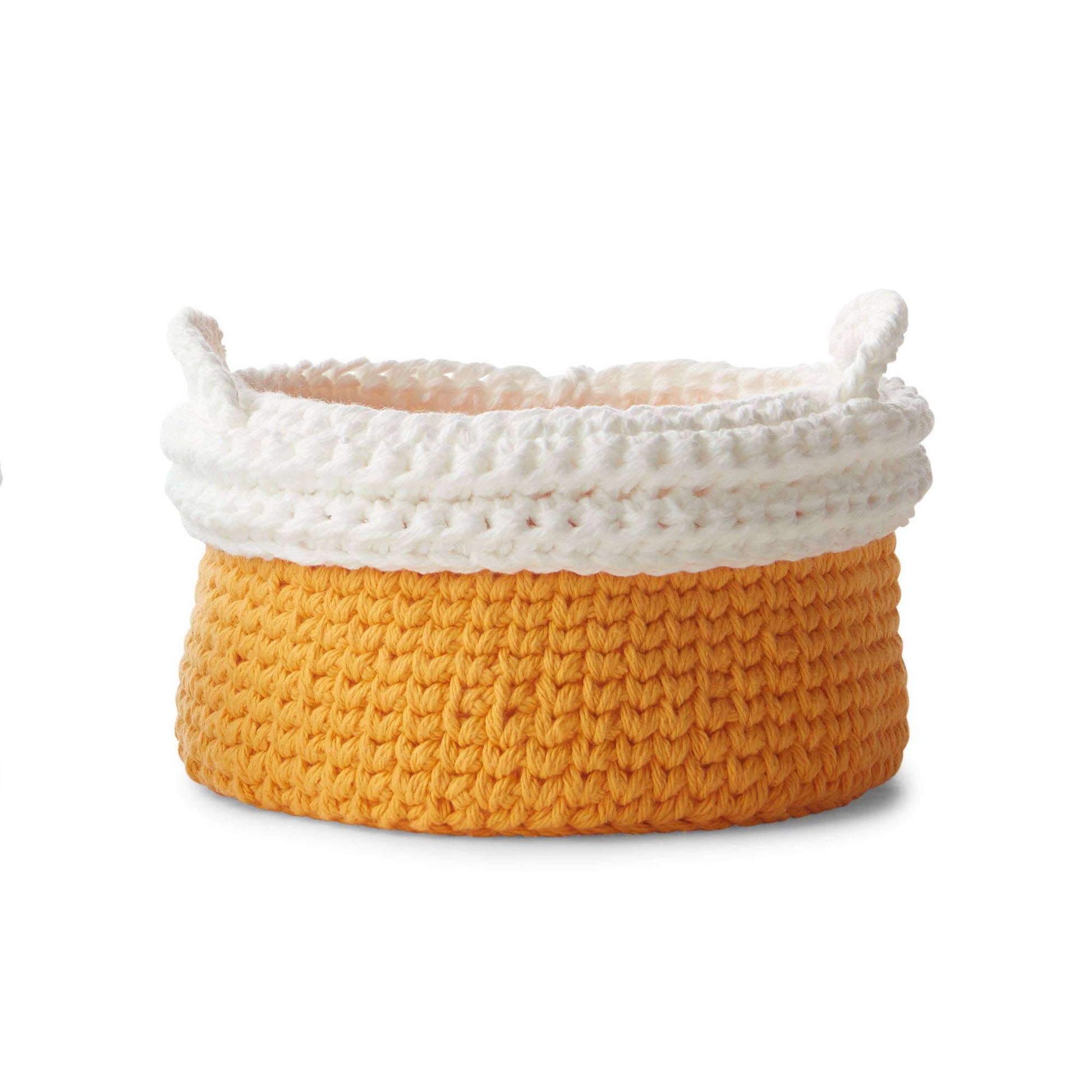 Free Peaches & Crème Cuff Border Crochet Baskets Pattern