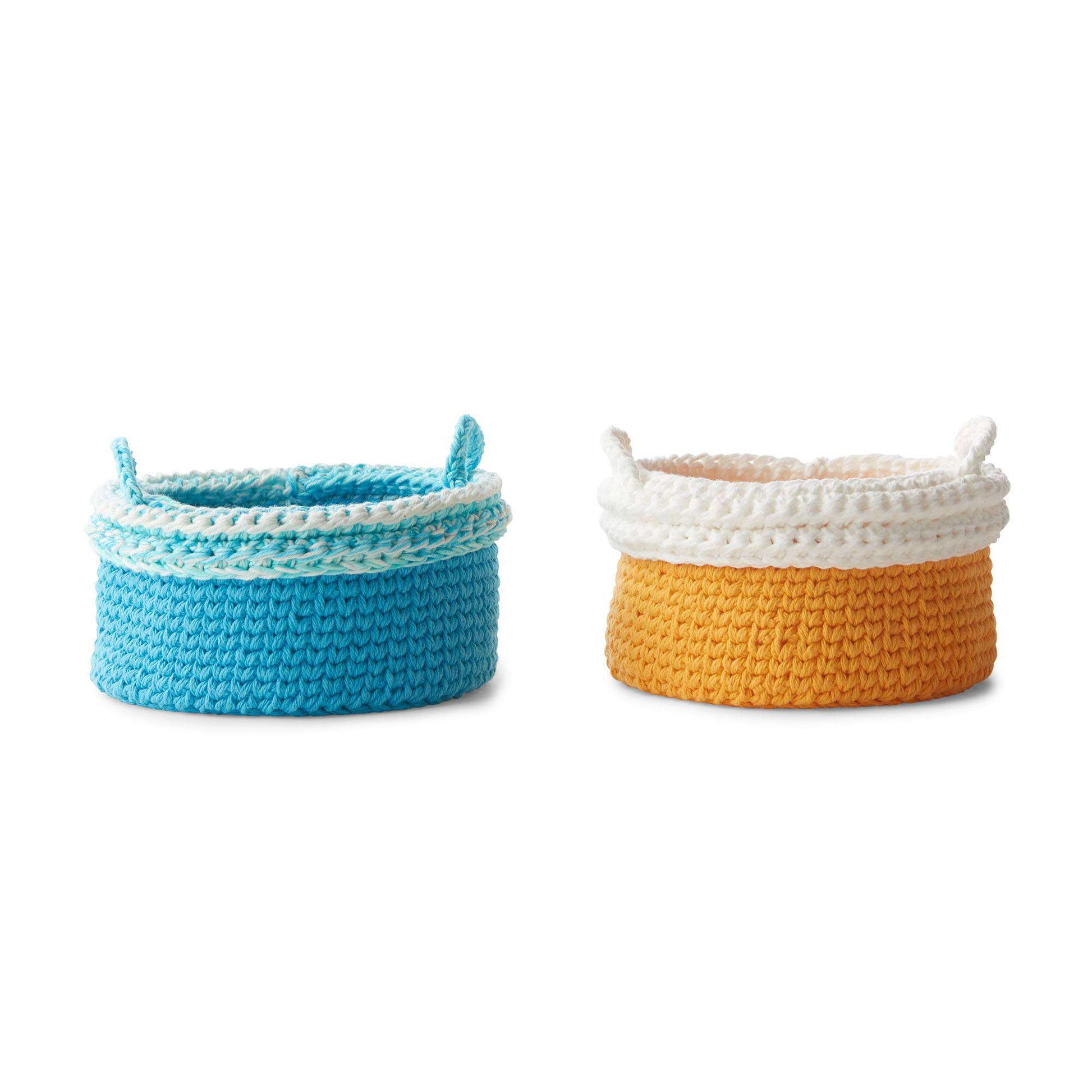 Free Peaches & Crème Cuff Border Crochet Baskets Pattern