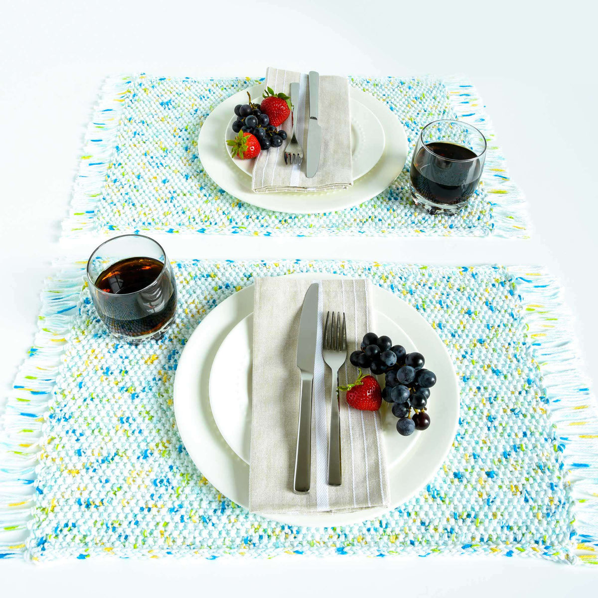 Knit Placemat made in Peaches & Crème Cone yarn