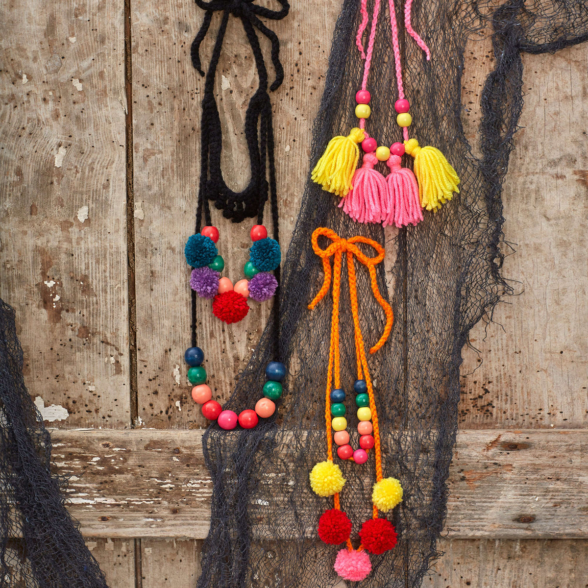 Crochet Necklace made in Red Heart Super Saver Yarn