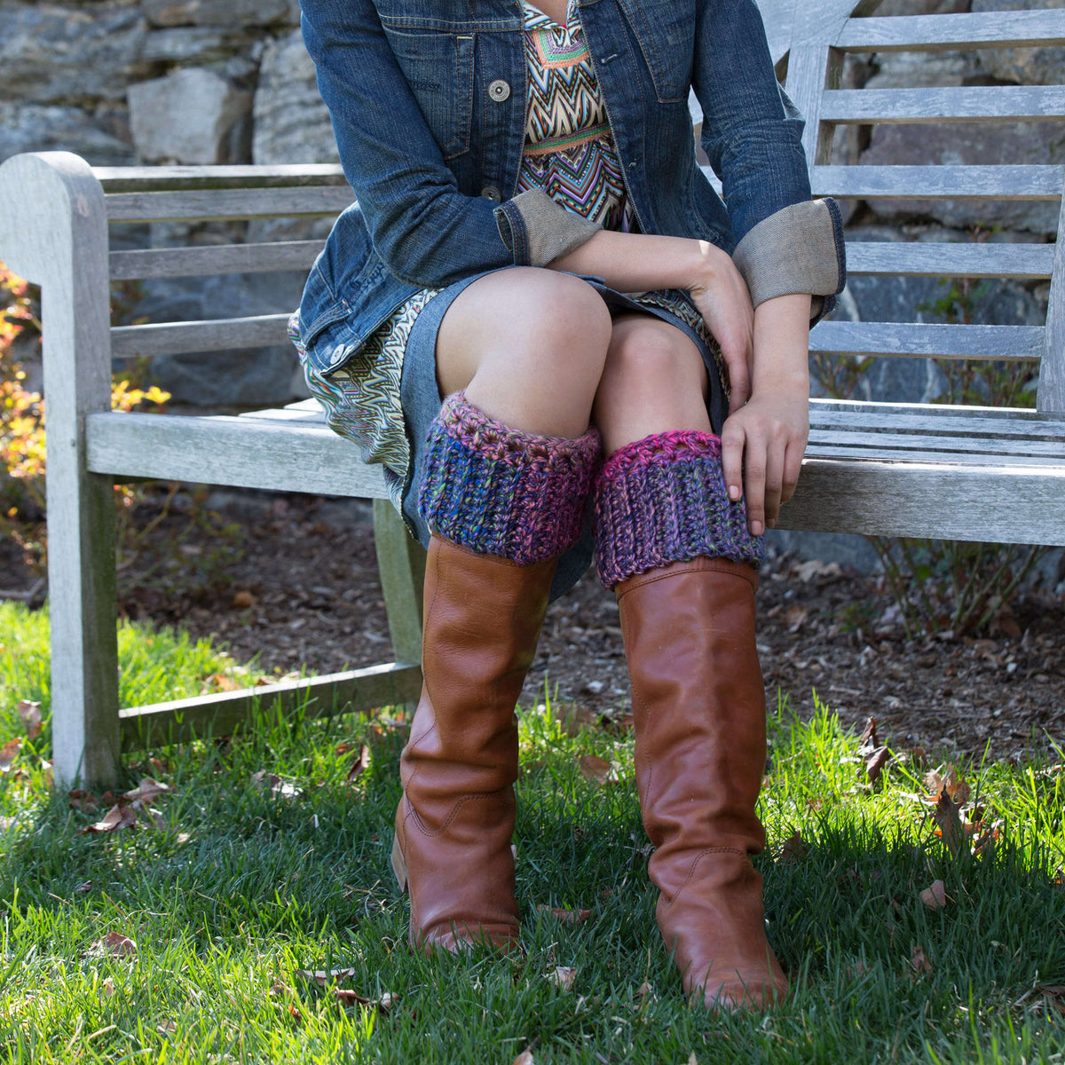 Crochet Cuffs made in Red Heart Medley Yarn