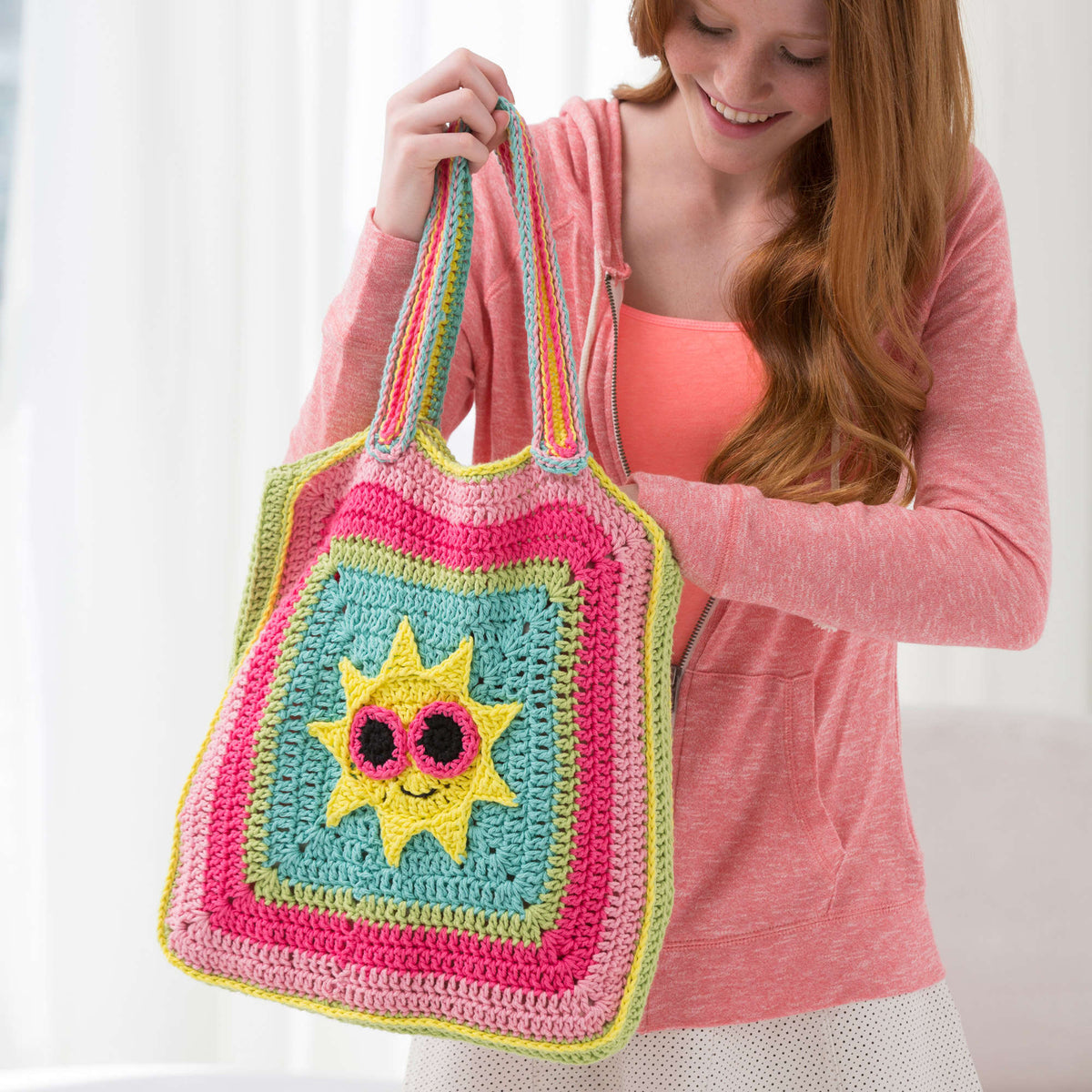 Crochet Bag made in Red Heart Crème de la Crème Yarn