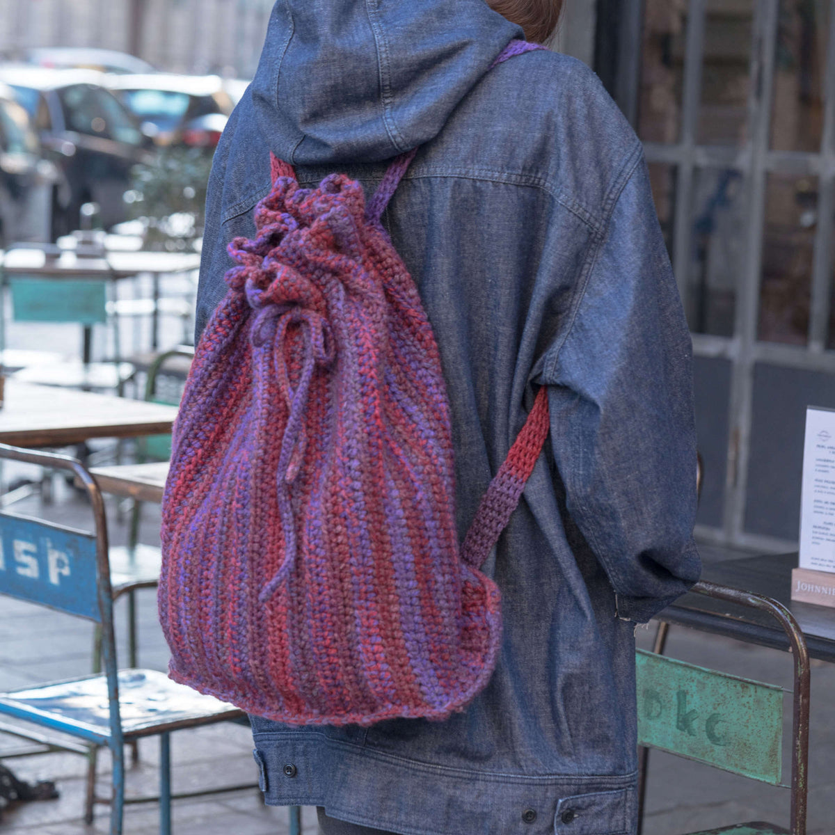 Crochet Bag made in Red Heart An Italian Story Ombra Yarn