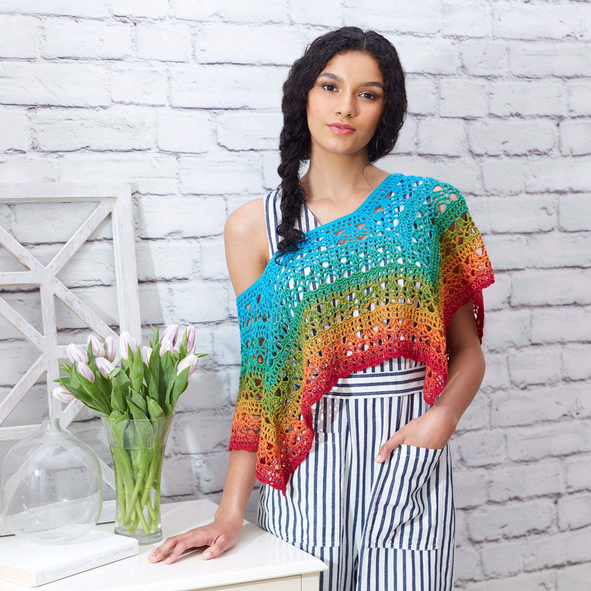 Free Red Heart Fire And Ice Poncho Crochet Pattern
