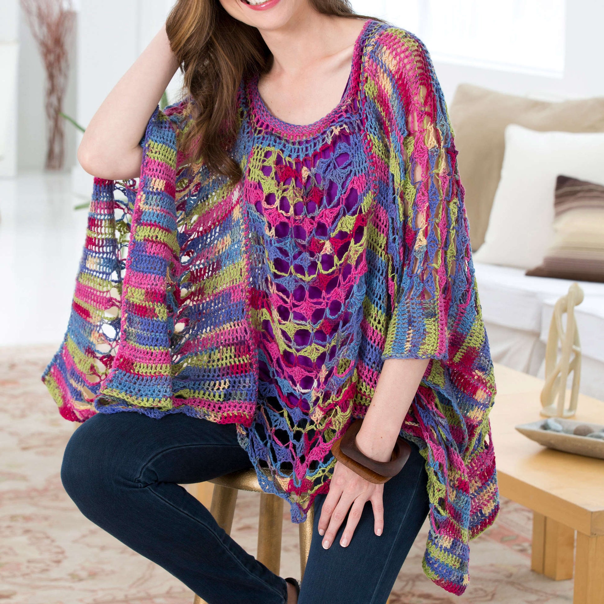 Free Red Heart Light & Lacy Poncho Pattern