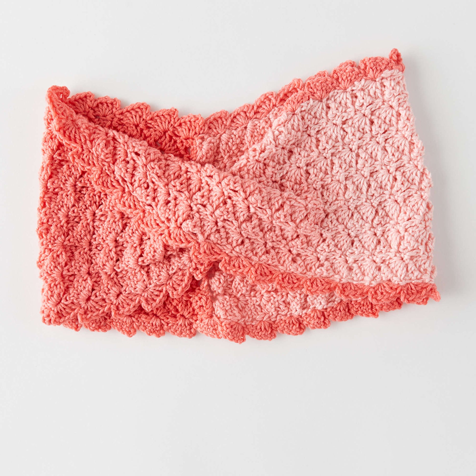 Free Red Heart Sweet Shells Twisted Cowl Pattern
