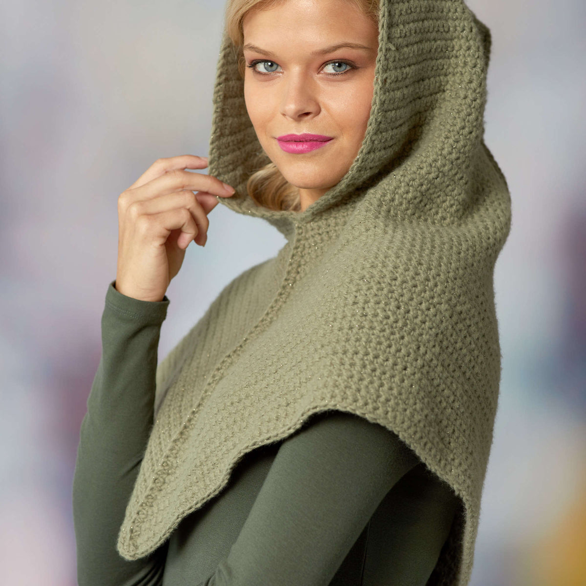 Crochet Cowl made in Red Heart Hygge Charm Yarn