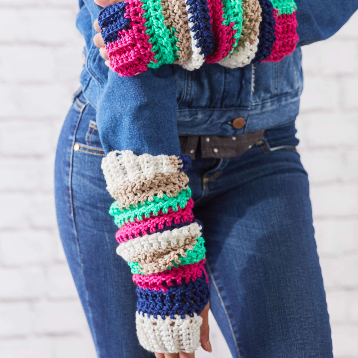 Crochet Warmers made in Red Heart Super Saver Yarn