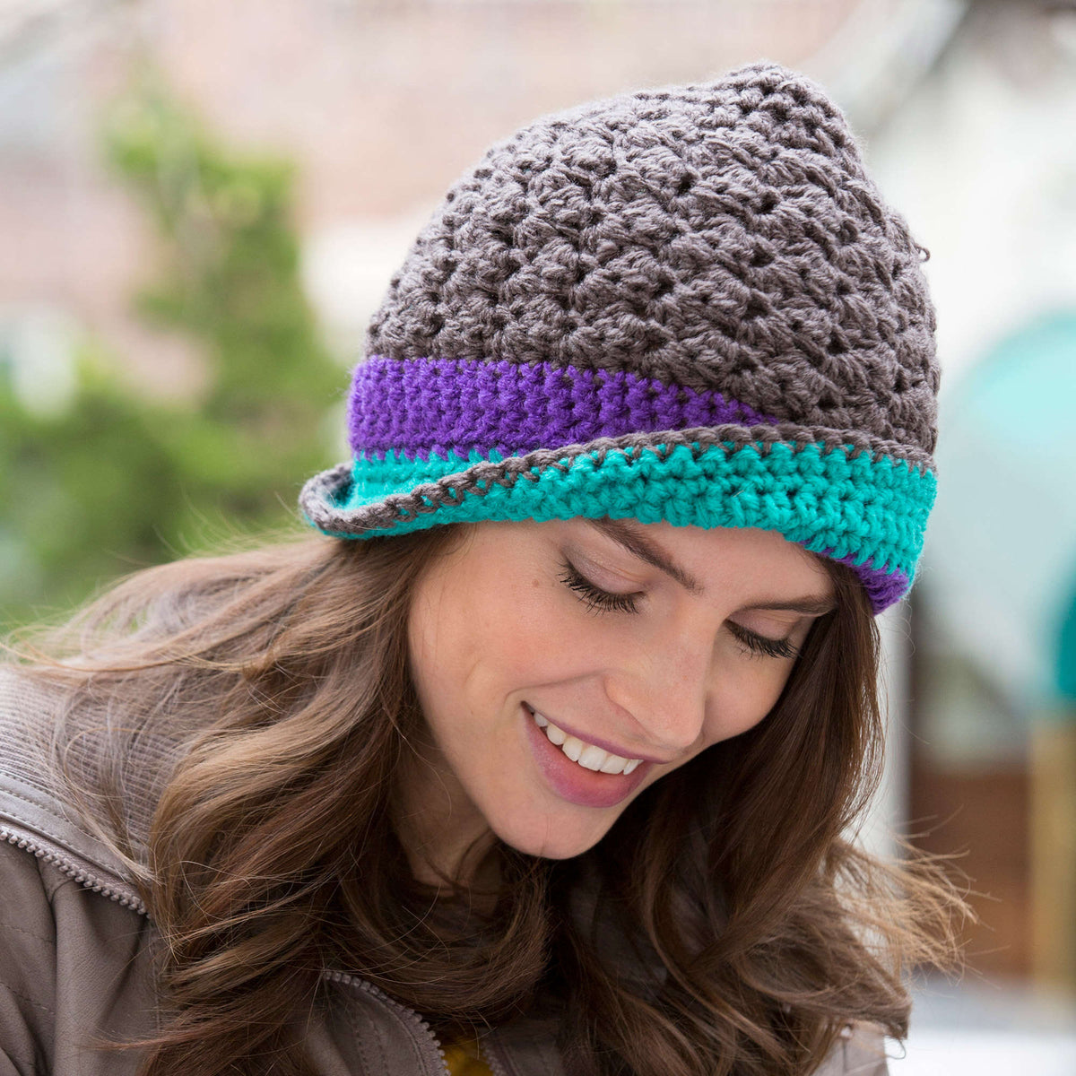 Crochet Hat made in Red Heart Super Saver Accent Yarn