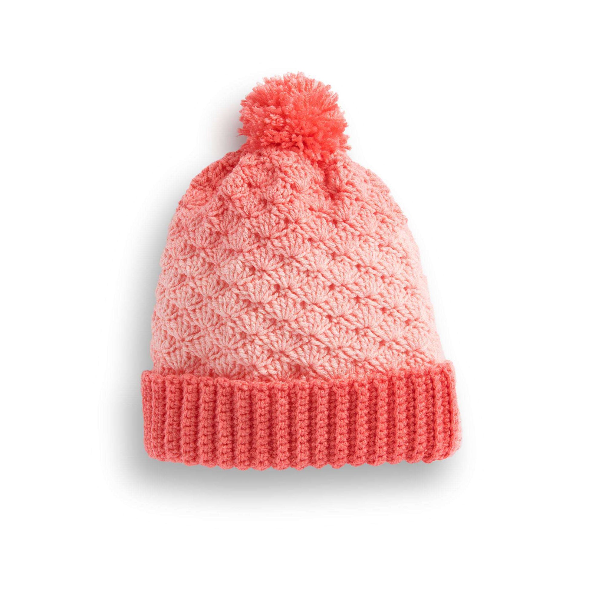 Free Red Heart Crochet Shell Stitch Basic Hat Pattern