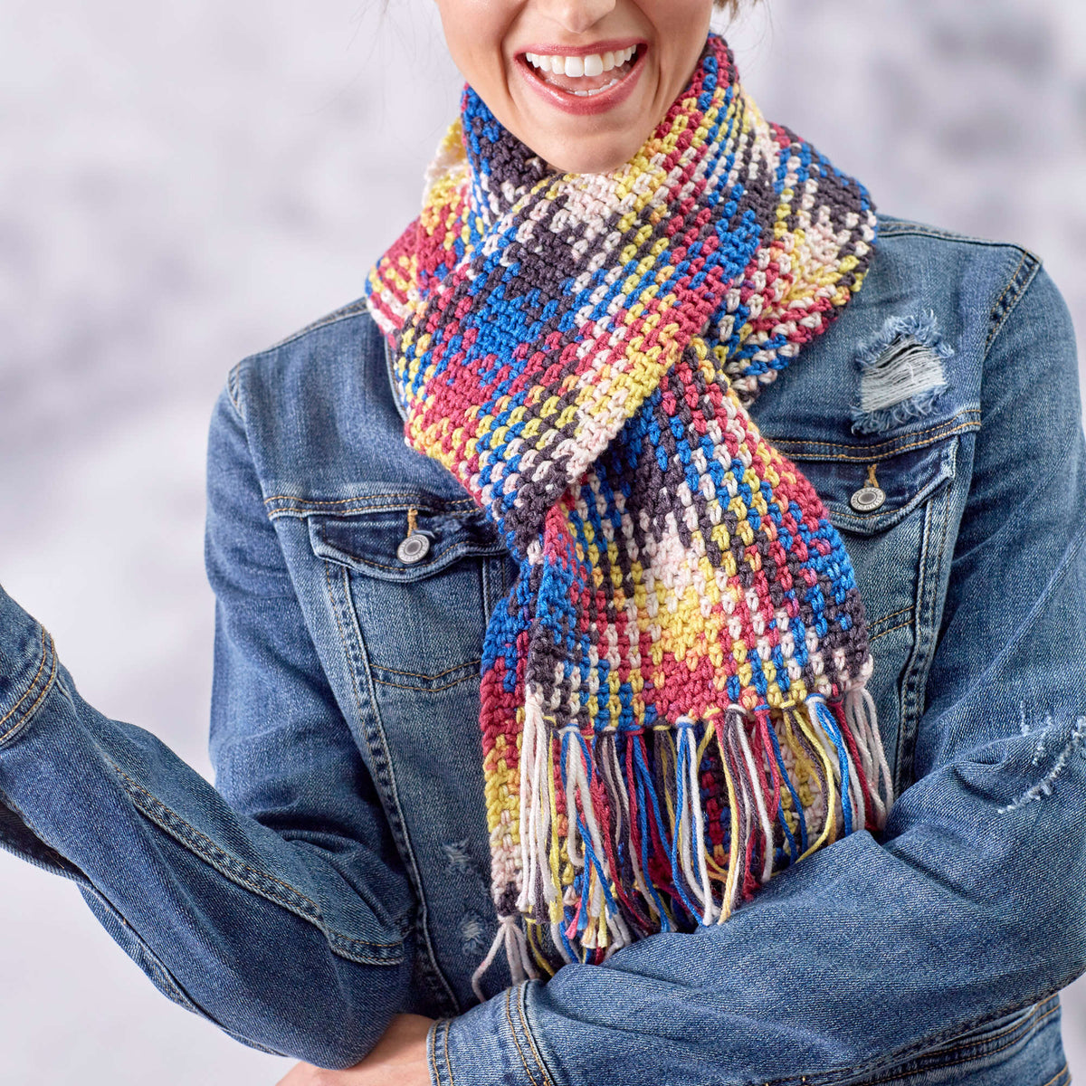 Crochet Scarf made in Red Heart Super Saver Pooling Yarn
