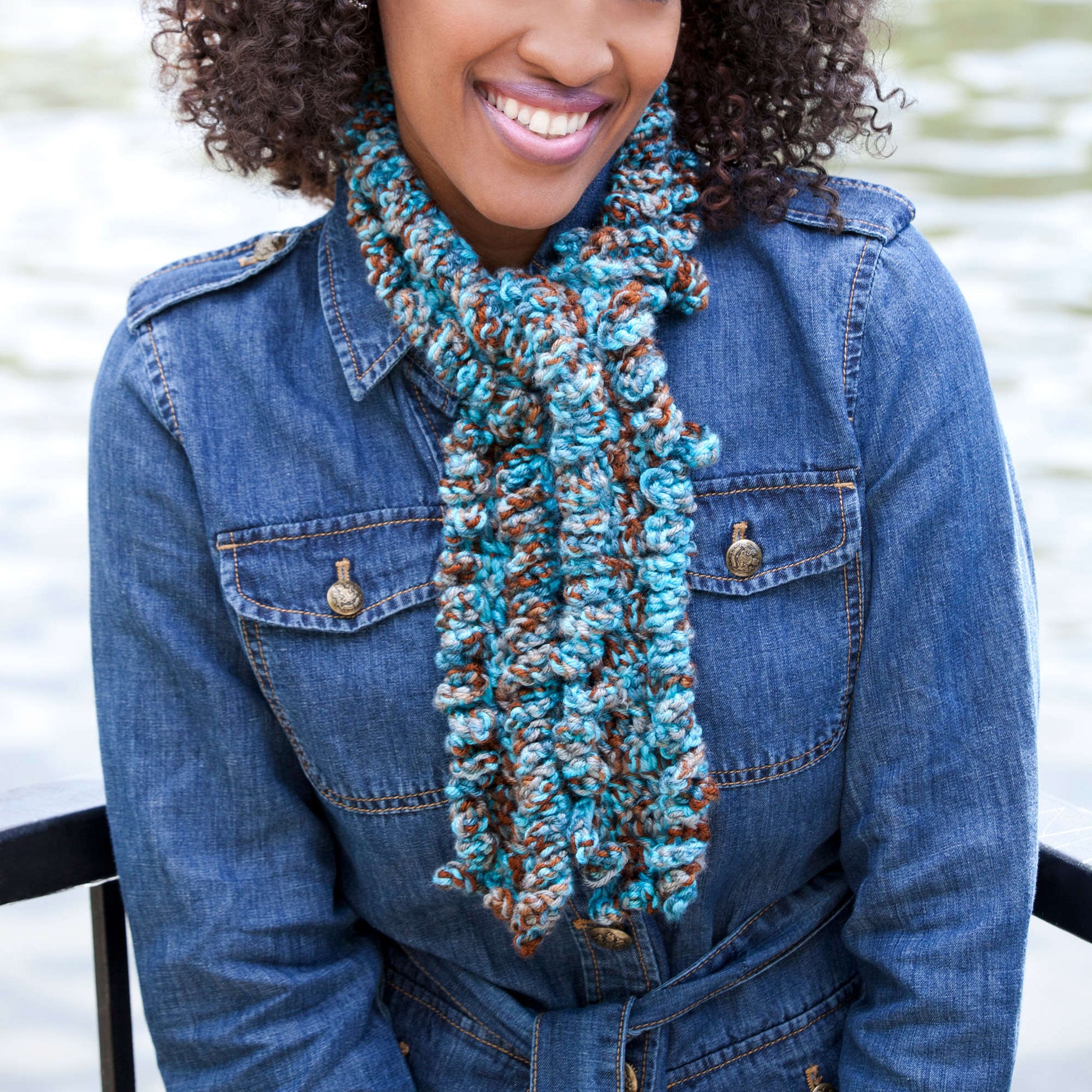 Free Red Heart Textured Travel Scarf Crochet Pattern
