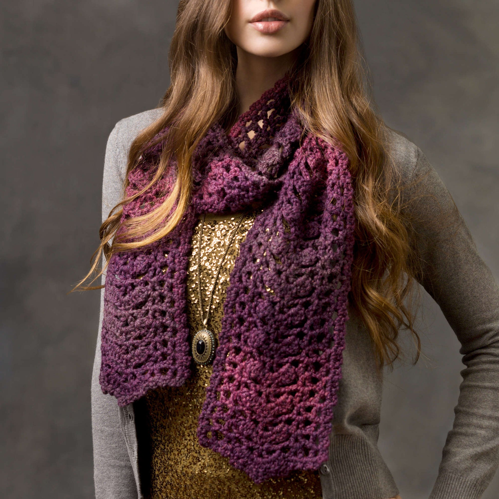 Free Red Heart Sophisticated Scarf Crochet Pattern