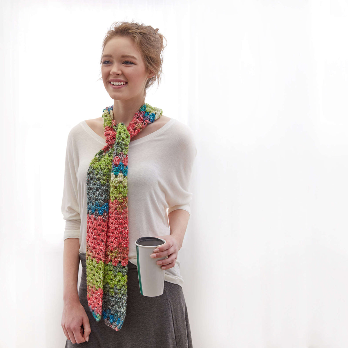 Crochet Scarf made in Red Heart Hopscotch Yarn