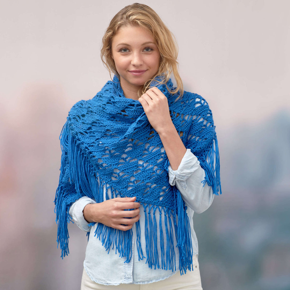 Crochet Shawl made in Red Heart Fashion Soft Yarn