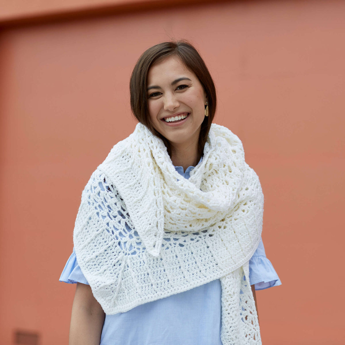 Crochet Shawl made in Red Heart Chic Sheep Yarn
