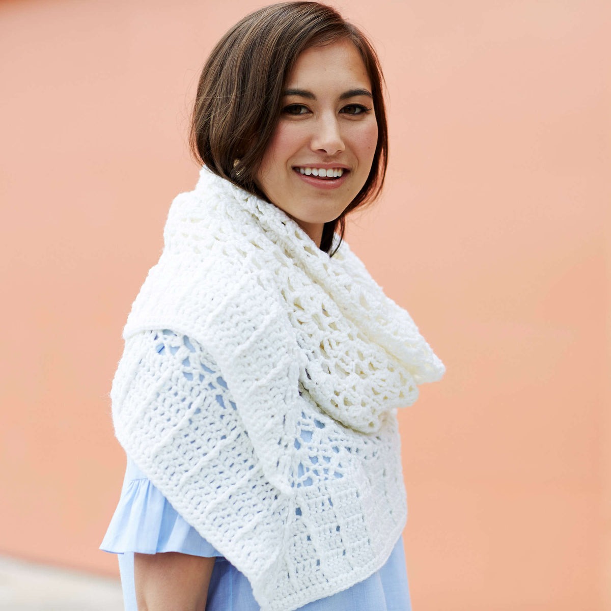 Crochet Shawl made in Red Heart Chic Sheep Yarn