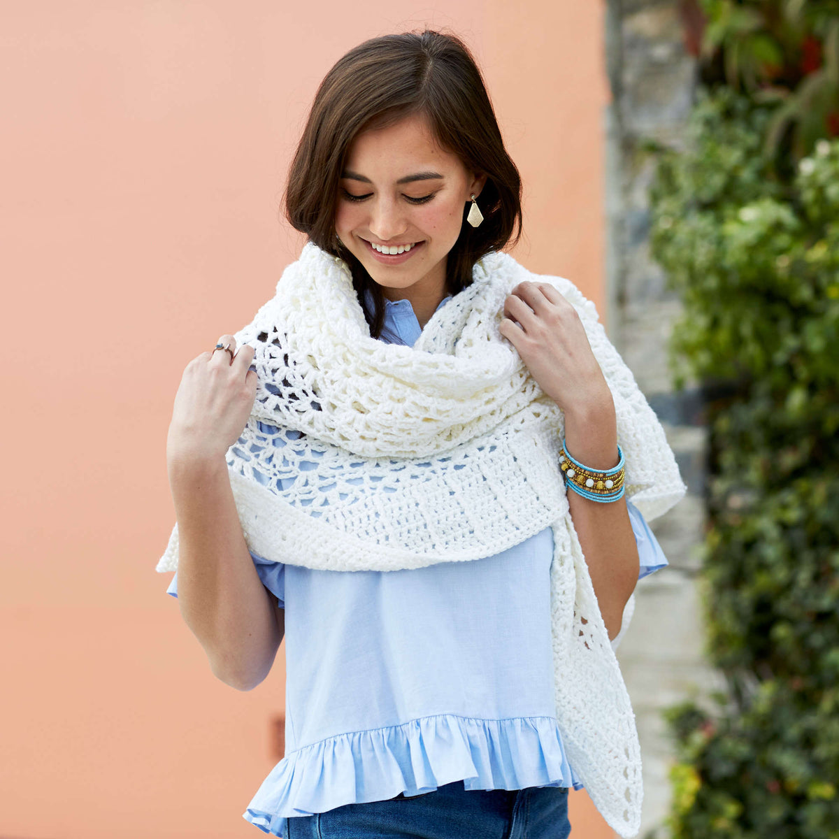 Crochet Shawl made in Red Heart Chic Sheep Yarn