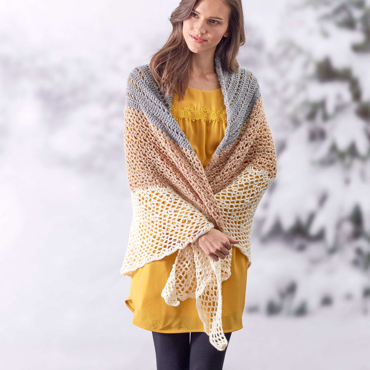 Crochet SensationalShawl made in Red Heart Fashion Soft Yarn