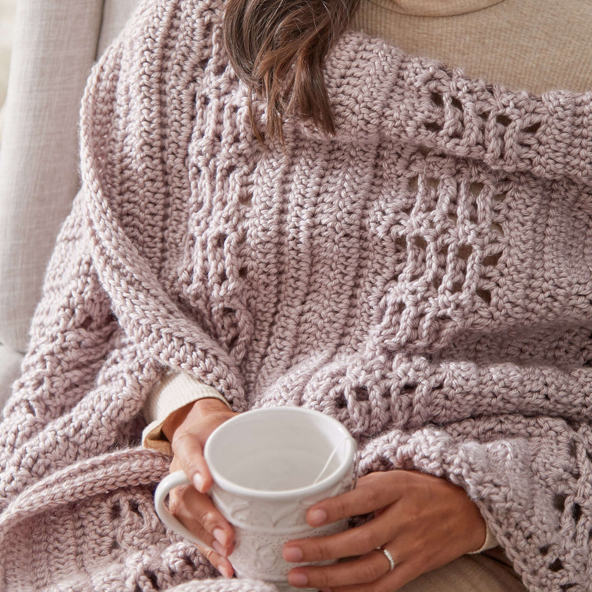 Crochet Wrap made in Red Heart Soft Essentials Yarn