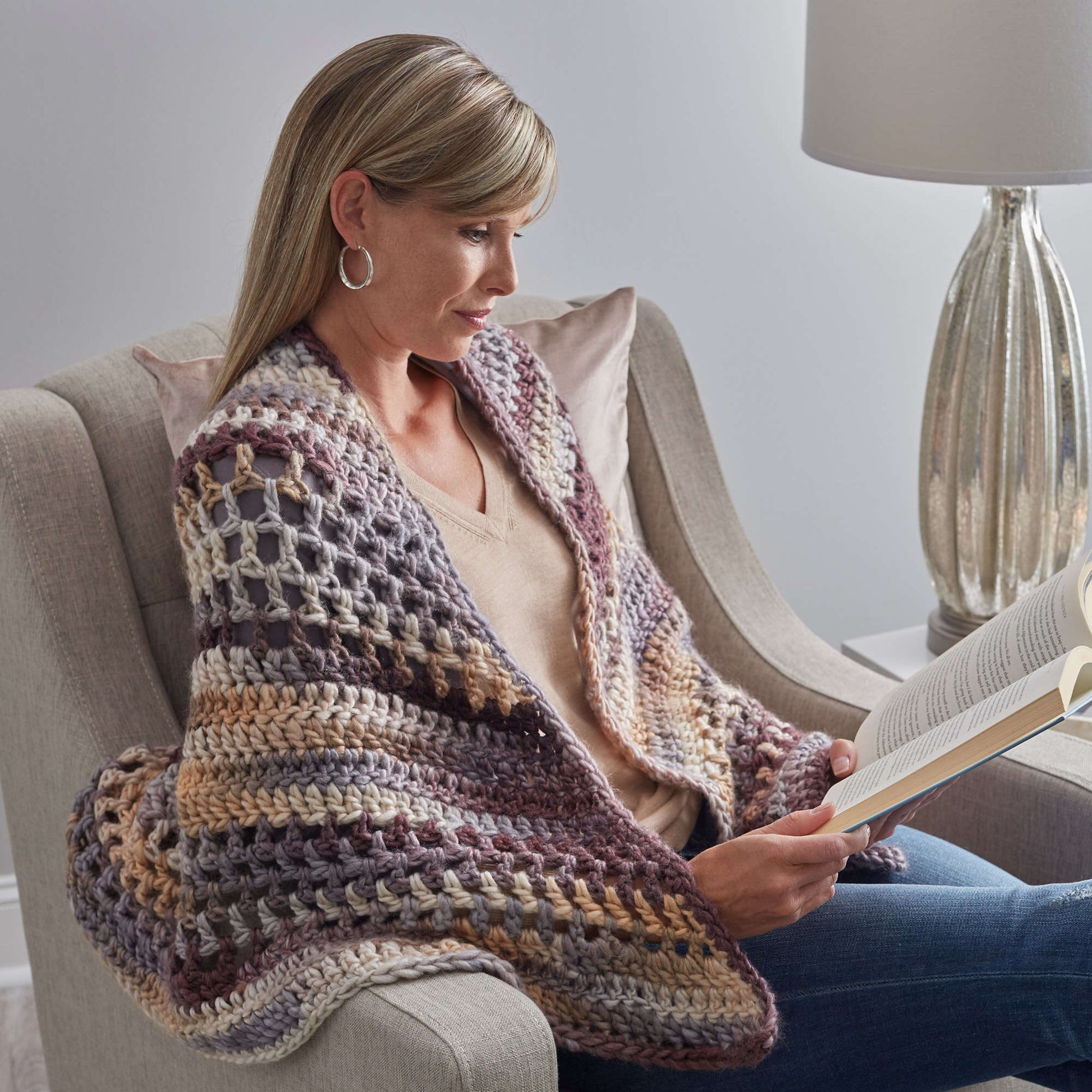 Free Red Heart Wrap-ture Crocheted Shawl Pattern