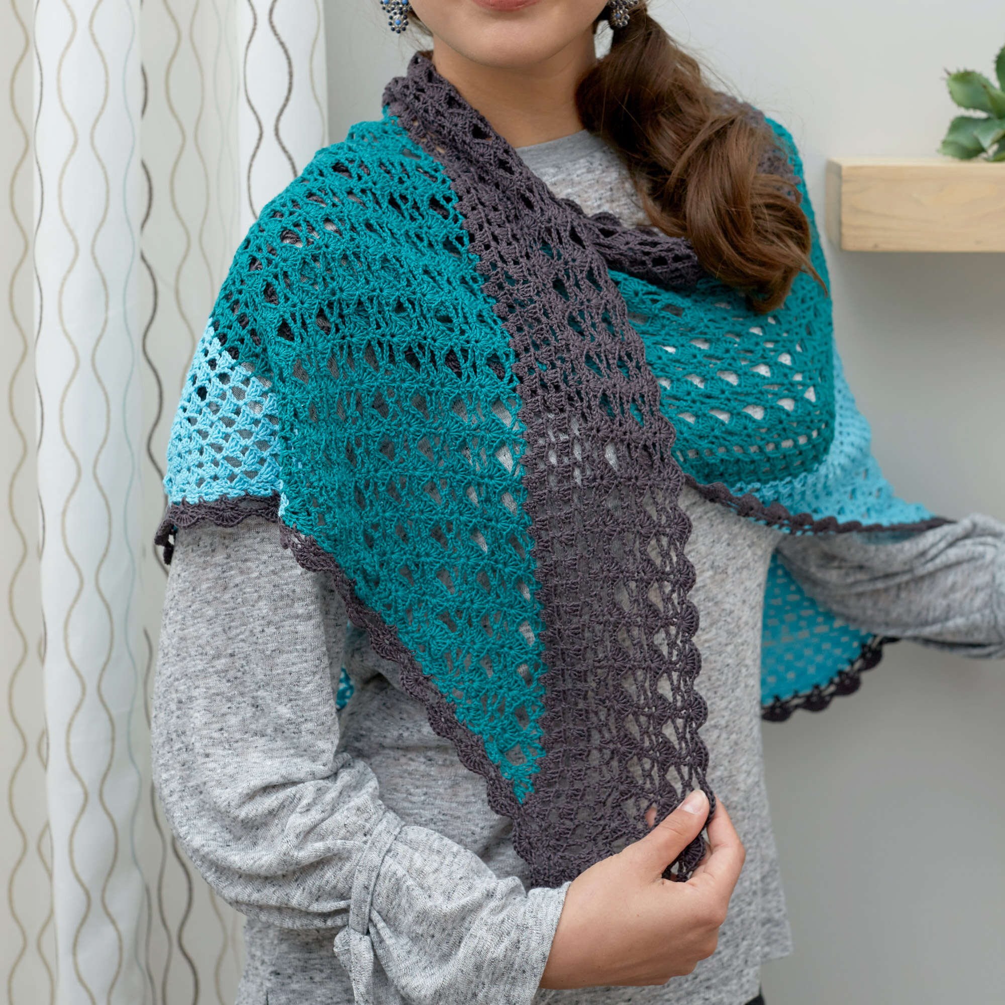 Free Red Heart Changing Colors Shawl Crochet Pattern Yarnspirations