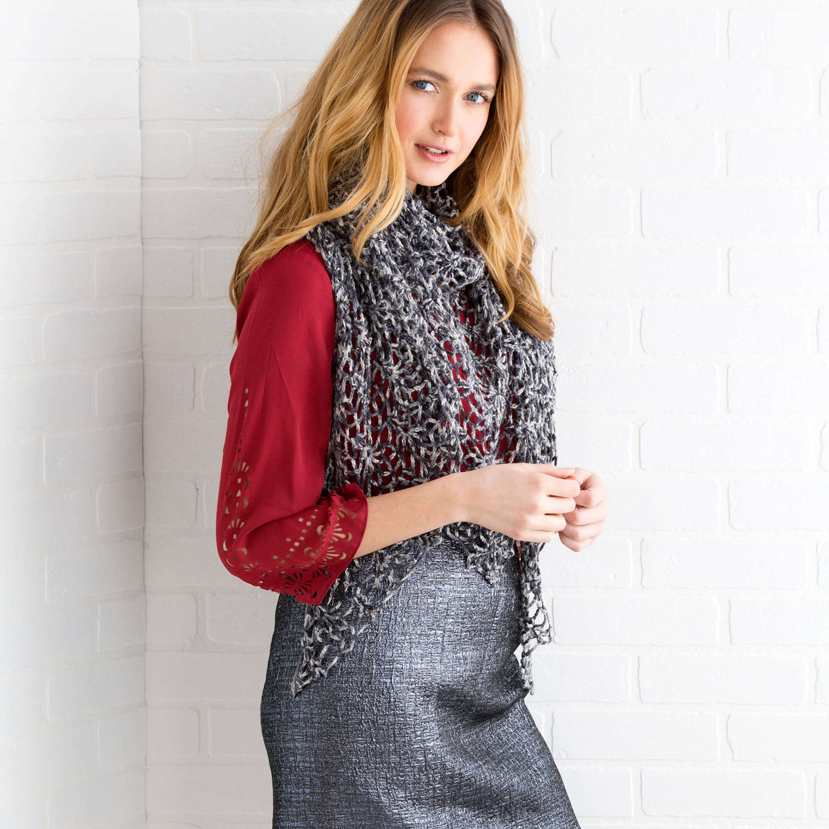Crochet Shawl made in Red Heart Heart & Sole Yarn