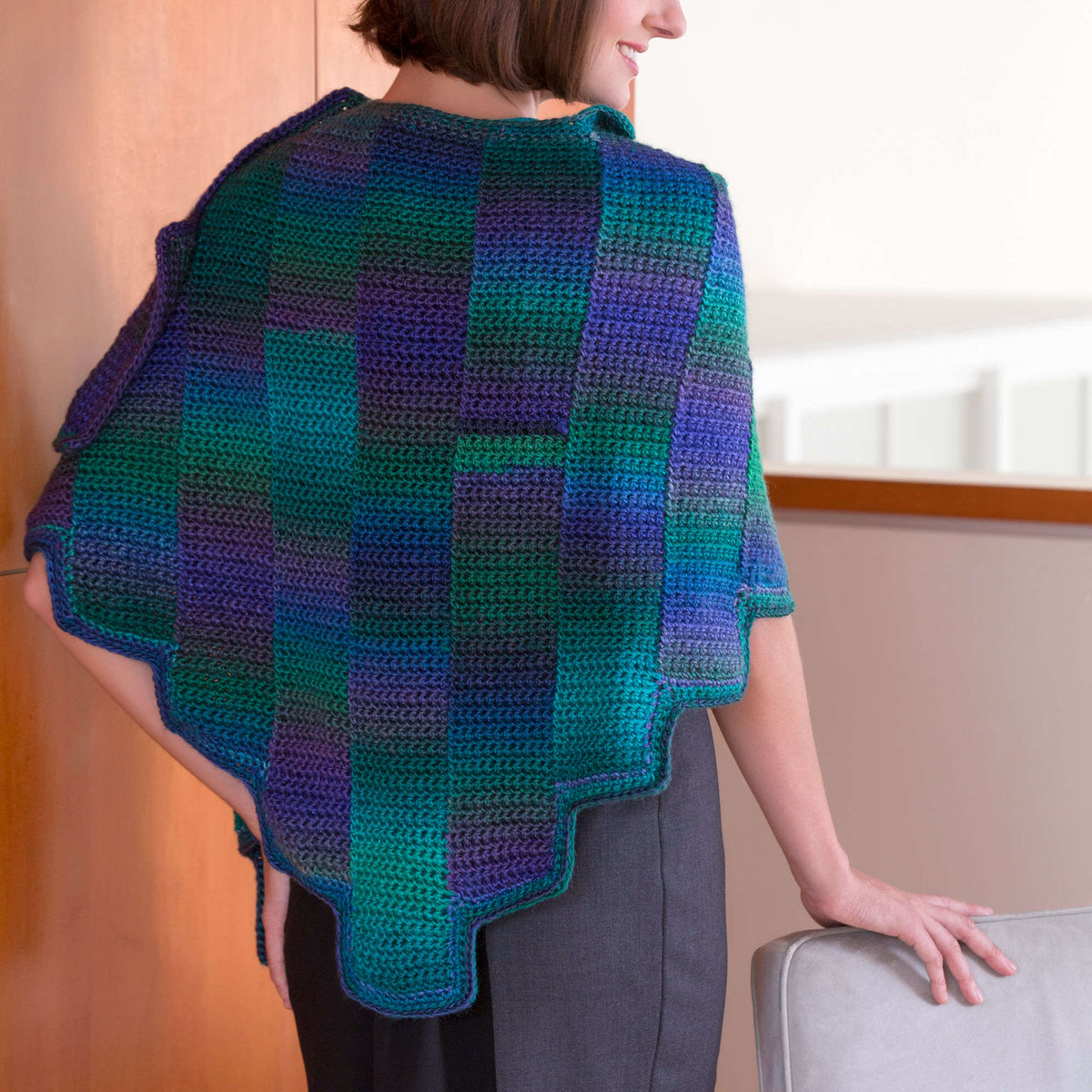 Crochet Shawl made in Red Heart Boutique Yarn