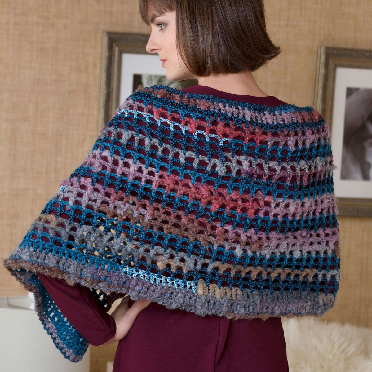 Crochet Wrap made in Red Heart Boutique Yarn