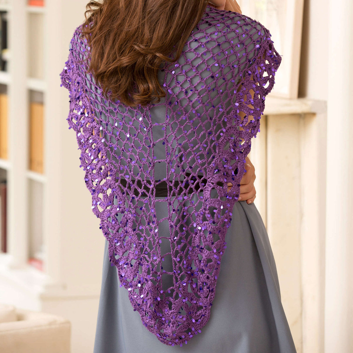 Crochet Shawl made in Red Heart Boutique Yarn