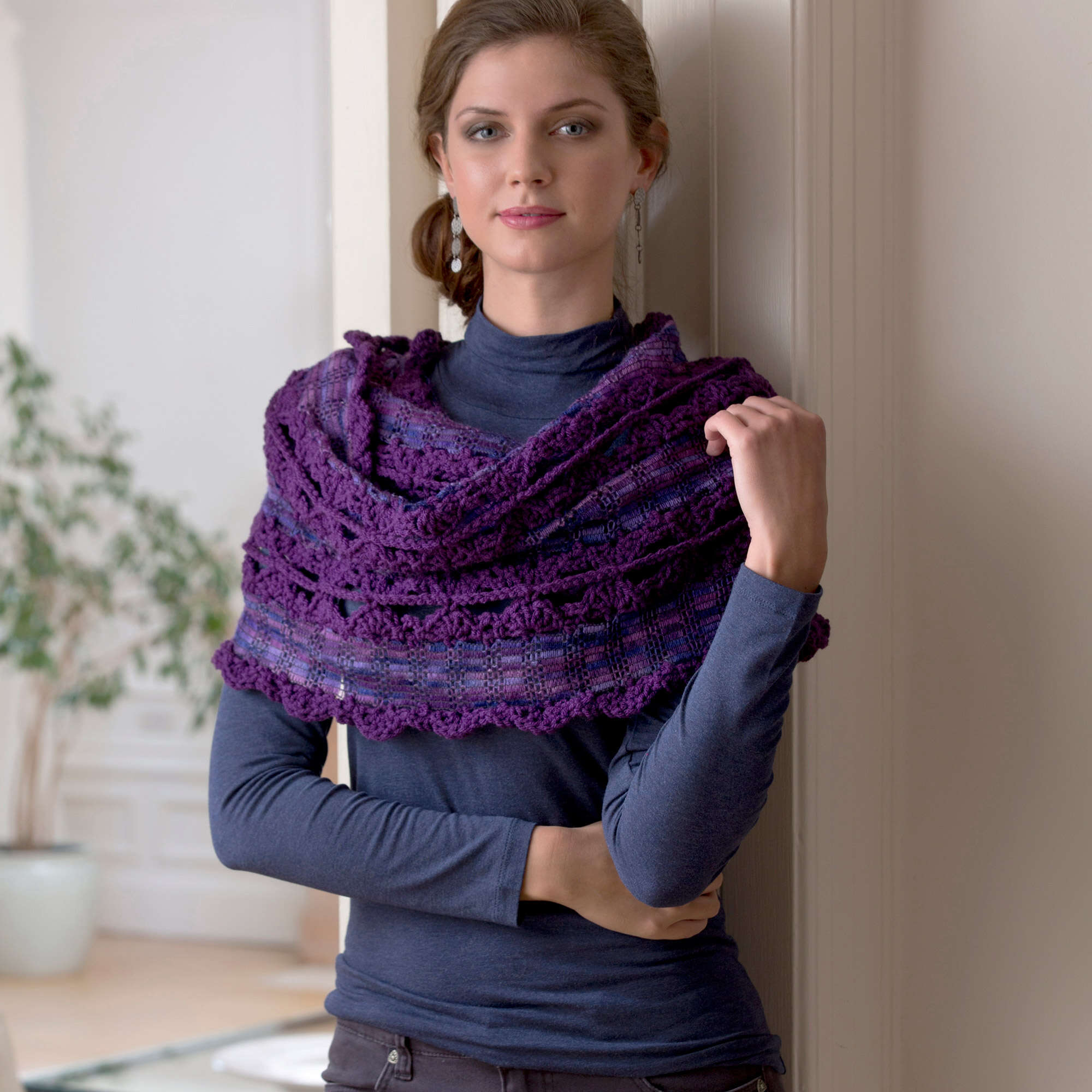 Free Easy Red Heart Wrap & Go Shawl Crochet Pattern | Yarnspirations