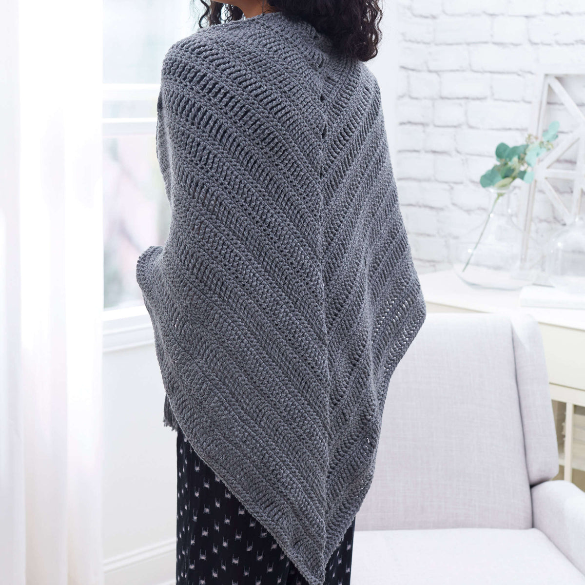 Crochet Shawl made in Red Heart Super Saver Yarn