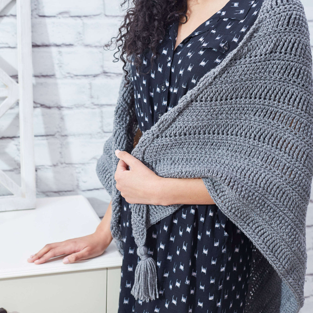 Crochet Shawl made in Red Heart Super Saver Yarn
