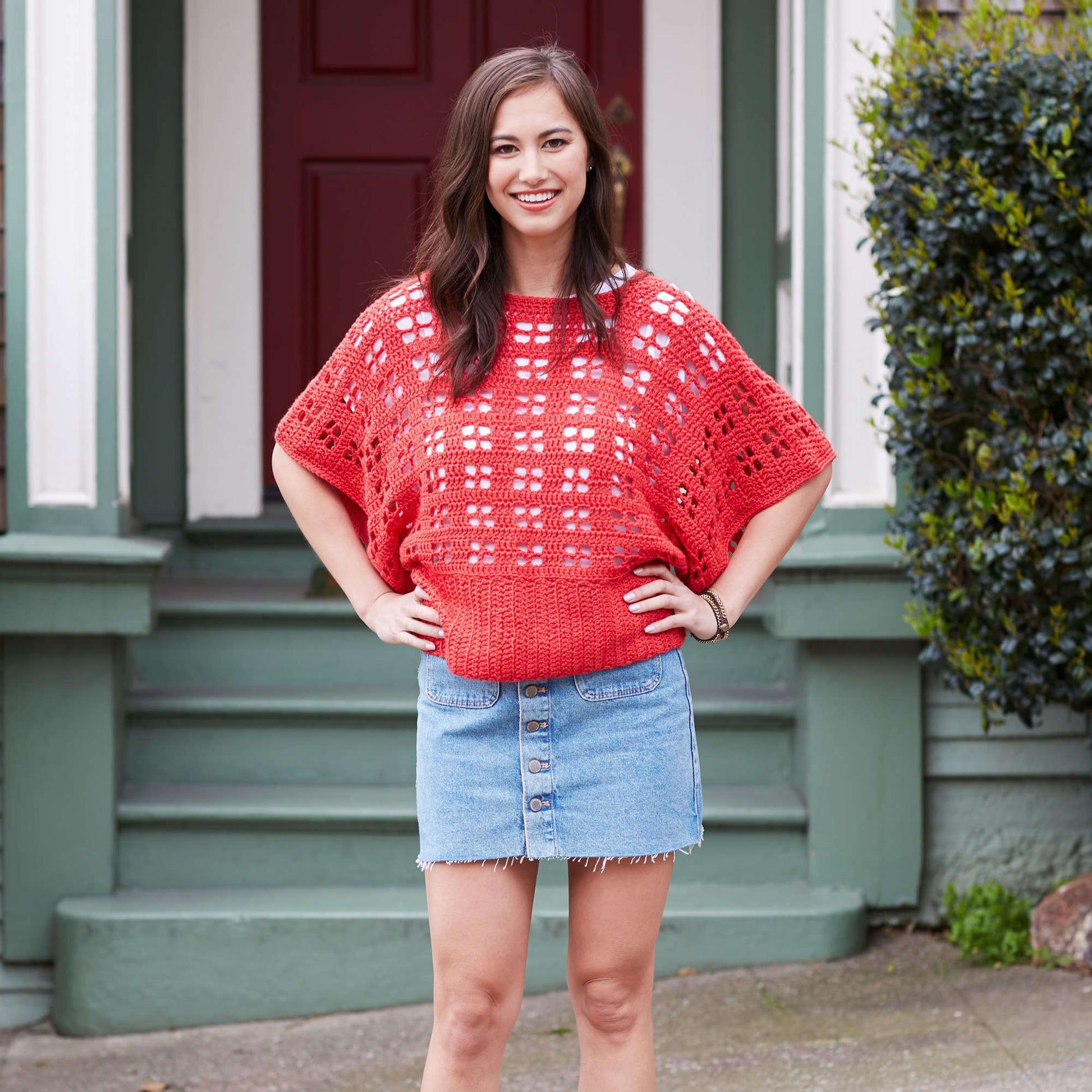 Free Red Heart Clementine Chic Sweater Crochet Pattern