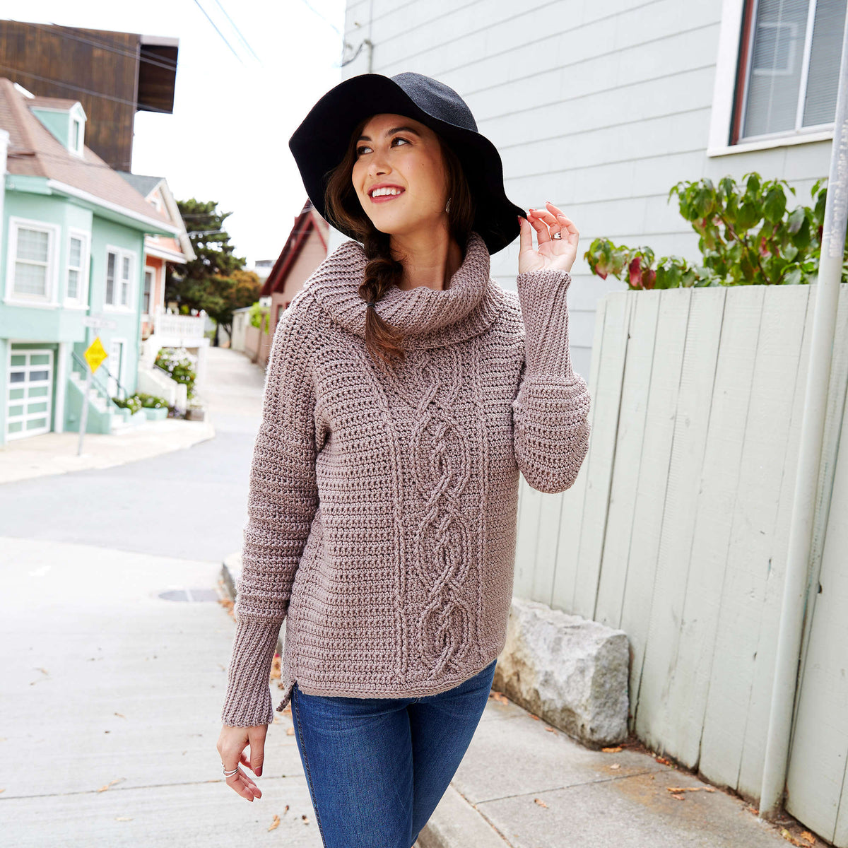 Crochet Sweater made in Red Heart Chic Sheep Yarn