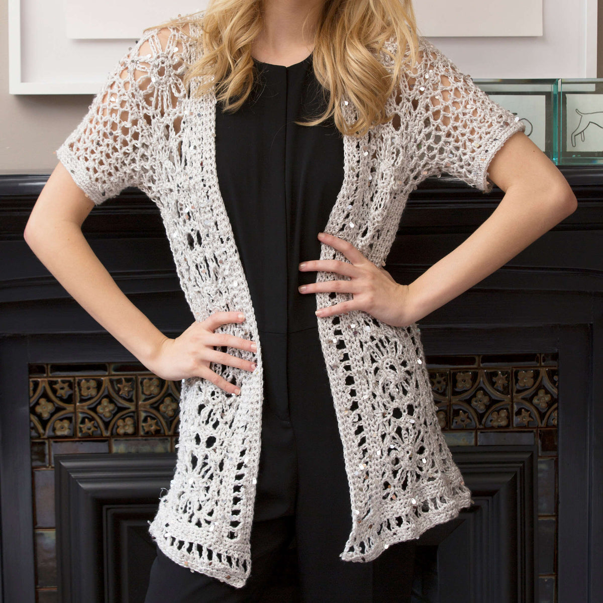 Crochet Jacket made in Red Heart Boutique Yarn