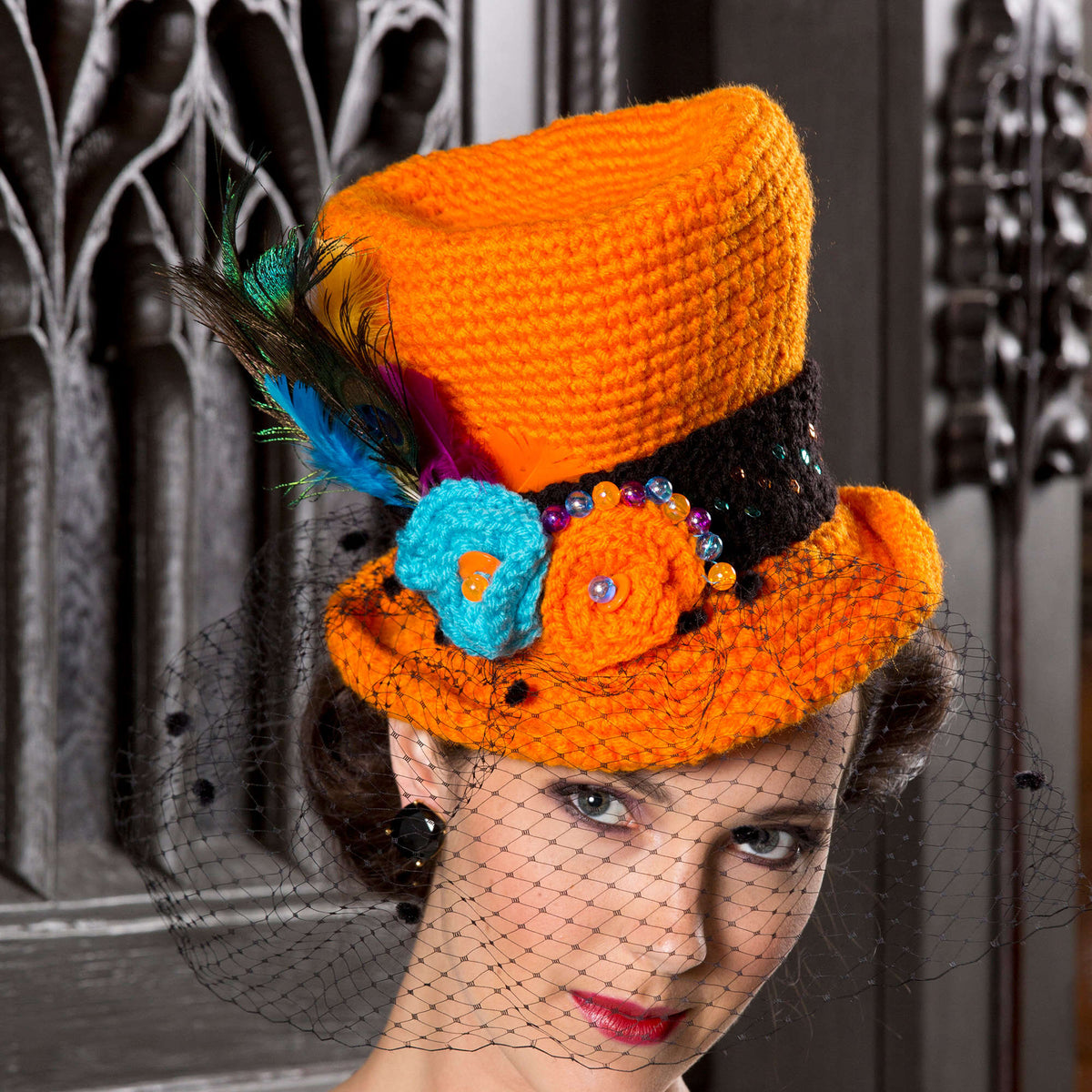 Crochet Hat made in Red Heart Super Saver Yarn